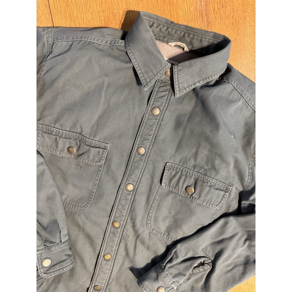 Woolrich Military Moss Green‎ Sherpa Lined Button Up Men's Chore Jacket Size M